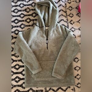 PINK Victoria's Secret Green Sherpa Jacket